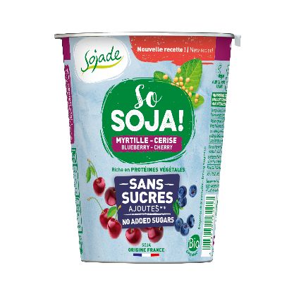 So Soja Myrtille Cerise Sans Sucre Ajoute 400g